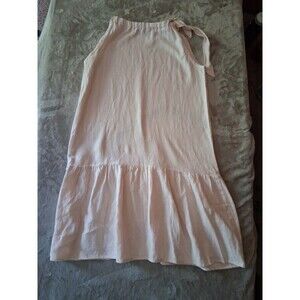 Montmarquet . a Dress  Peach 100%  Linen  Tier Costal Logan Look